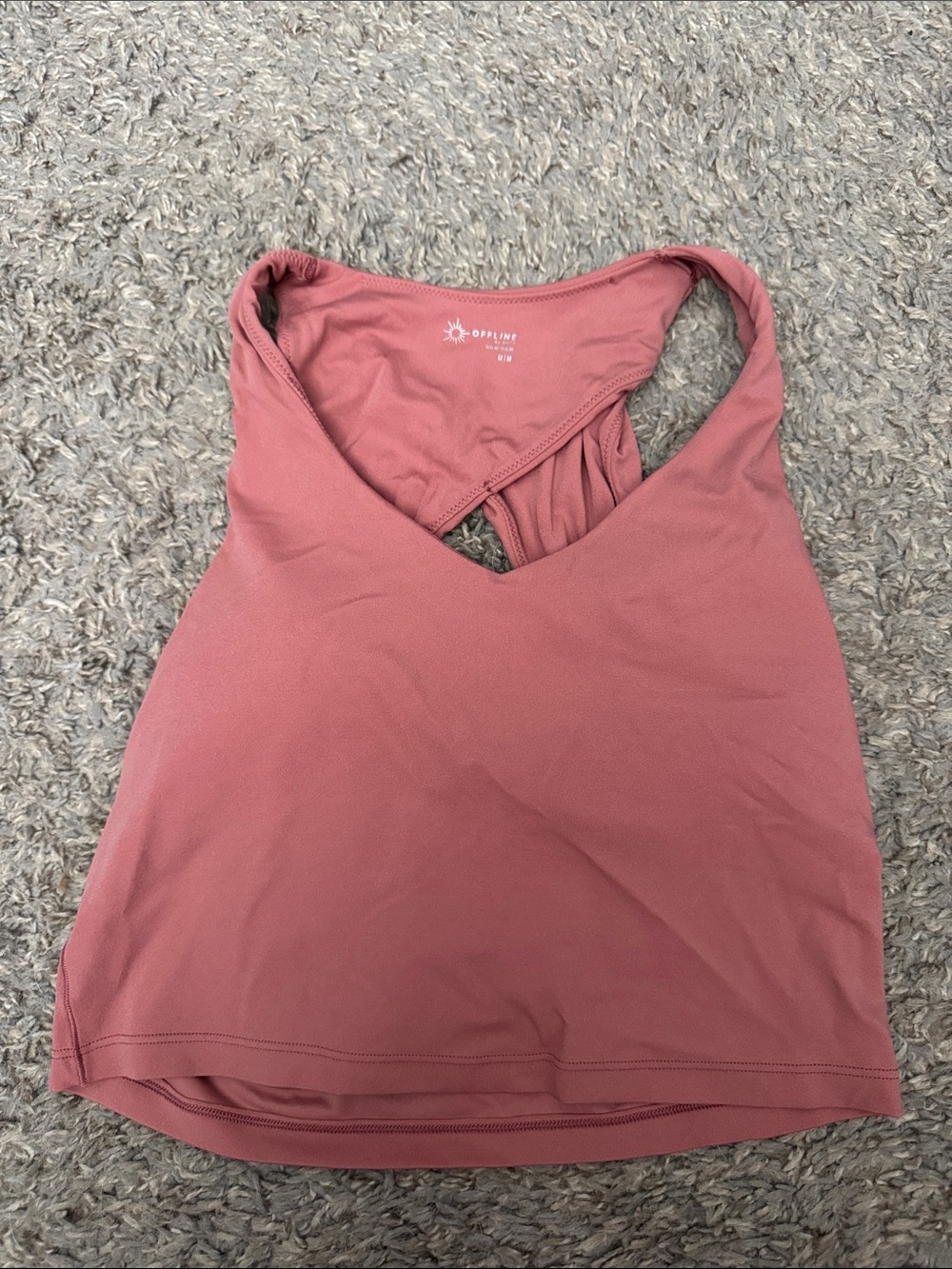 Cross-Back Ribbed Tank Top in Dusty Rose